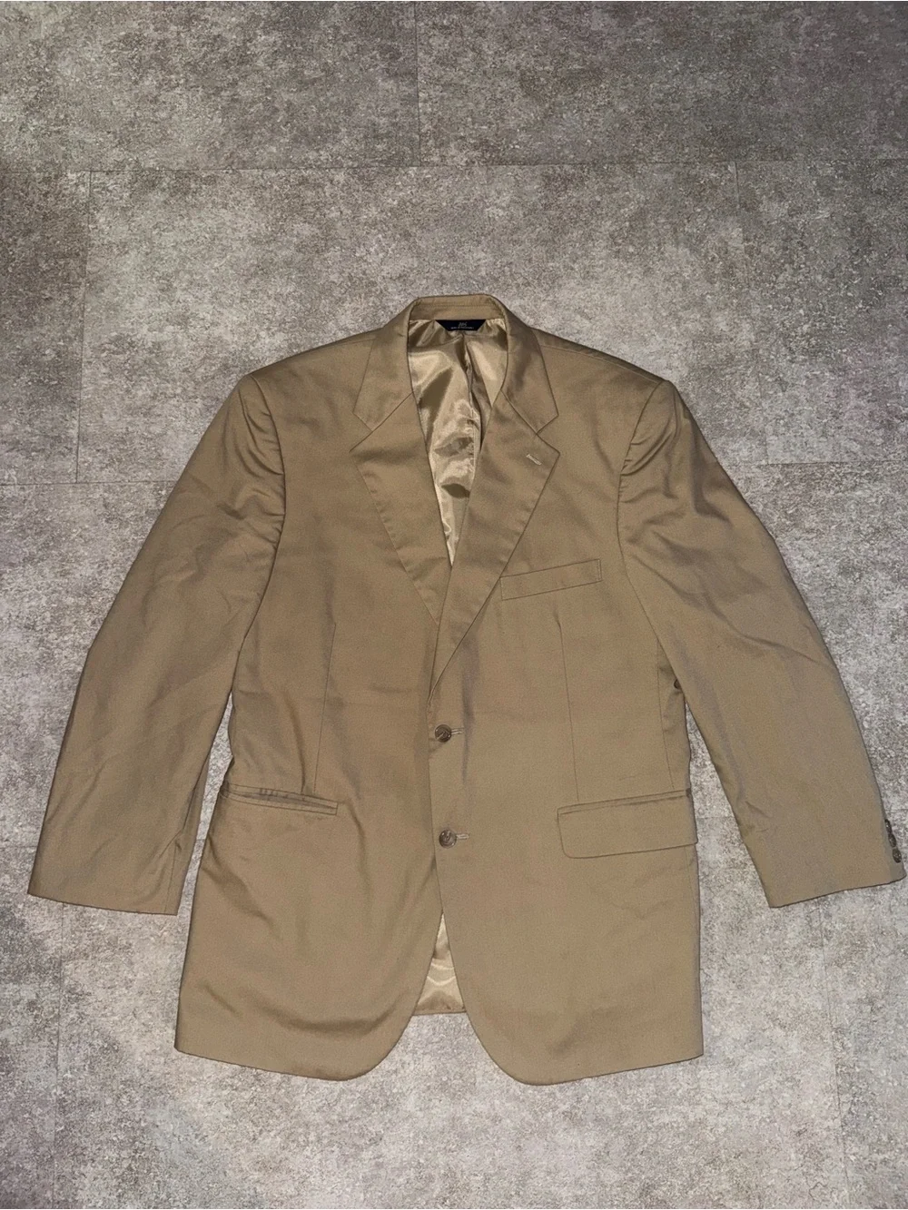 Brooks Brothers 346 Men’s Tan Stretch Cotton Twill Sport Coat 44R 2 Btn